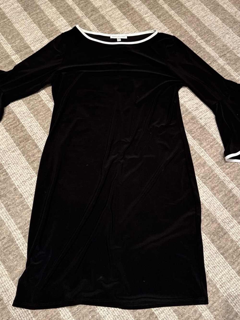 Annalee + Hope Black Midi Dress with White Trim